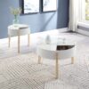 Bodfish - Round End Table - White / Natural - Image 2