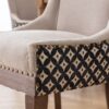 Ultra Side Dining Chair, Thickened Fabric Chairs With Neutrally Toned Solid Wood Legs, Bronze Nail Head, (Set of 2) - Beige / Patterned - Image 14