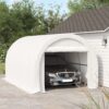 Outsunny - 10' x 16' Carport, Heavy Duty Portable Garage Storage Tent With Large Zippered Door, Anti-Uv Pe Canopy Cover For Car, Truck, Boat, Motorcycle, Bike, Garden Tools, Outdoor Work - White - Image 8
