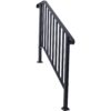 Handrails For Outdoor Steps, Fit 3 Or 4 Steps Outdoor Stair Railing, Picket#3 Wrought Iron Handrail, Flexible Porch Railing, Transitional Handrails For Concrete Steps Or Wooden Stairs - Black - Image 16