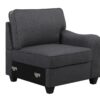 Leo - 7 Piece Modular L-Shape Sectional Sofa And Ottoman - Dark Gray - Image 4