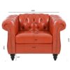 1 Seater Sofa For Living Room - Orange - Image 14