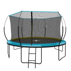 Yc 14Ft Recreational Trampolines With Enclosure For Kids And Adults With Patented Fiberglass Curved Poles Pumpkin - Pumpkin Blue