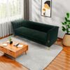 Fx-P82-Gr (Sofa) Velvet Sofa, Mid-Century Sofa Furniture Chesterfield Couch For Living Room - Green - Image 20