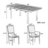 Topmax - Rustic Extendable Dining Table Set With Removable Leaf, 6 Upholstered Armless Dining Chairs And 2 Padded Arm Chairs, 9 Pieces - Black - Image 2