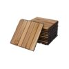 10 Piece Interlocking Deck Tiles Striped Pattern, Square Acacia Hardwood Outdoor Flooring For Patio, Bancony, Pool Side - Yellow - Image 23