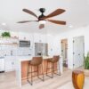 Modern Ceiling Fan With 3 Color Dimmable Light 5 ABS Blades Smart Remote Control Reversible Dc Motor For Bedroom - Black - Image 4