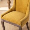 Ultra Side Dining Chair, Thickened Fabric Chairs With Neutrally Toned Solid Wood Legs, Bronze Nail Head (Set of 2) - Golden Yellow - Image 11