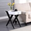 Fierce - Accent Table With Built - In USB Port - White / Black - Image 12