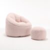 Bedding Bean Bag Sofa Chair High Pressure Foam Bean Bag Chair Adult Material With Padded Foam Padding Compressed Bean Bag With Footrest - Pink - Image 24