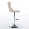 Swivel Velvet Barstools Adjusatble Seat Height From 25-33", Modern Upholstered Chrome Base Bar Stools With Backs Comfortable Tufted For Home Pub And Kitchen Island (Set of 2) - Beige - Image 6