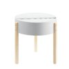 Bodfish - Round End Table - White / Natural - Image 4