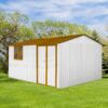 10'x12' Garden Sheds Outdoor Storage Sheds With Window - White / Yellow - Image 3