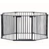 Adjustable Safety Gate 8 Panels Play Yard Metal Doorways Fireplace Fence Christmas Tree Fence Gate For House Stairs Gate Prohibited Area Fence - Black - Image 11