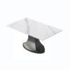 63" Modern Artificial Stone Panel Stainless Steel Curved Legs, Can Accommodate 6-8 People - White / Gray - Image 4