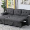 Lucca - Linen Reversible Sleeper Sectional Sofa With Storage Chaise - Dark Gray - Image 15