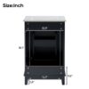 Modern Small Bathroom Vanity Cabinet With Ceramic Basin, Ample Storage, 1 Soft Close Door - Black - Image 8