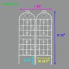 2 Pack Metal Garden Rustproof Trellis For Climbing Plants Outdoor Flower Support - Cream White - Image 3