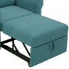 3 In 1 Sofa Bed Chair, Convertible Sleeper Chair Bed, Adjust Backrest Into A Sofa, Lounger Chair, Single Bed, Modern Chair Bed Sleeper For Adults - Teal - Image 11