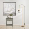 Dylan - Wooden End Side Table Nightstand With Glass Top And Drawer - Taupe - Image 5