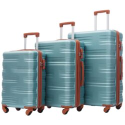 Hardshell Luggage Sets 3 Pieces Spinner Suitcase With Tsa Lock Lightweight 20≈24" 28" - Green