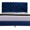 Button Tufted Upholstered Bed - Navy Blue - Image 2