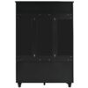 5 In 1 Entryway Bench With Shutter - Shaped Doors, Coat Rack, Cushion And 4 Sturdy Hooks, Wide Hall Tree With Storage Bench For Hallway, Entryway, Living Room - Black - Image 17