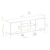 Mid-Century Modern 2 Door 60" TV Stand For 65" TVs With Glass Shelf - Dark Walnut - Image 3