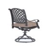 Rectangular 10 Person 126.38" Long Dining Set With Dupione Brown Cushions, Swivel And Rocking Chairs - Antique Brown - Image 7