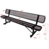 8' Outdoor Steel Bench With Backrest - Black - Image 6