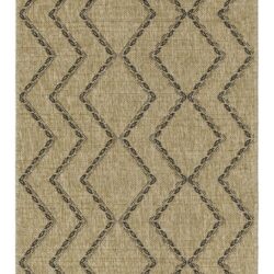 Earth - 2'7" X 7'3" Indoor, Outdoor Polypropylene Area Rug - Jute / Black
