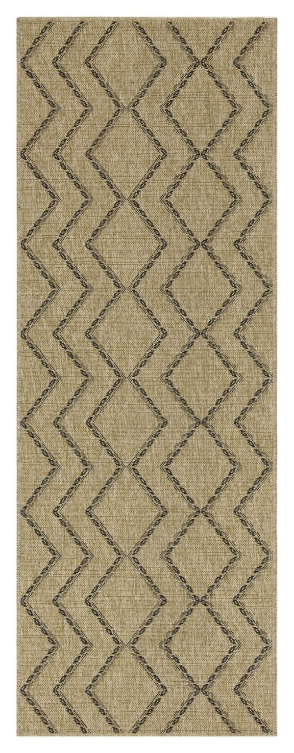 Earth - 2'7" X 7'3" Indoor, Outdoor Polypropylene Area Rug - Jute / Black