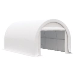 Outsunny - 10' x 16' Carport, Heavy Duty Portable Garage Storage Tent With Large Zippered Door, Anti-Uv Pe Canopy Cover For Car, Truck, Boat, Motorcycle, Bike, Garden Tools, Outdoor Work - White
