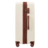 Hardshell Luggage Sets 3 Pieces Contrast Color Suitcase With Spinner Wheels And Tsa Lock 20" 24" 28" Available - Brown / White - Image 5