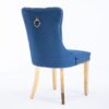 Nikki - Modern, High-End Tufted Solid Wood Contemporary Velvet Upholstered Dining Chair With Golden Stainless Steel Plating Legs, Nailhead Trim (Set of 2) - Blue / Gold - Image 7