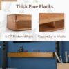 Fireplace Mantel Wooden Wall Mounted Floating Shelf 8" Deep Solid Pine Wood - Natural - Image 7