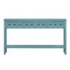 Rustic Entryway Console Table Long Sofa Table With Two Different Size Drawers And Bottom Shelf For Storage - Turquoise Green - Image 10