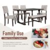 6 Piece Dining Table And Chair Set With Special-Shaped Legs And Foam-Covered Seat Backs&Cushions For Dining Room - Espresso - Image 5