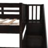 Full Over Full Stairway Bunk Bed With Storage And Guard Rail For Bedroom - Espresso - Image 7