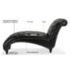 Tufted Armless Chaise Lounge - Black - Image 6