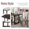 6 Piece Dining Table And Chair Set With Special-Shaped Legs And Foam-Covered Seat Backs&Cushions For Dining Room - Espresso - Image 4