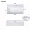 Modern Floating Bathroom Vanity With Ceramic Basin Perfect For Small Bathrooms, Left Side Storage - White - Image 2