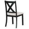 Topmax - 6 Piece Farmhouse Extendable Dining Table With Footrest, 4 Upholstered Dining Chairs And Dining Bench, Two 11" Removable Leaf - Black / Beige - Image 20