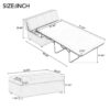 Twin Size Folding Ottoman Sleeper Bed With Mattress Convertible Guest Bed - Brown - Image 2