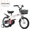 Fkznpj - 18" Sporty Kids Bike With Training Wheels And Stand Adjustable Saddle Suitable For Boys And Girls Aged 5 - 10 Years Tall Height 39 - 49" Available In A Variety Of Colors - White - Image 3