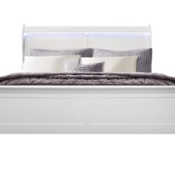 Charlston - King Bed With LED - White