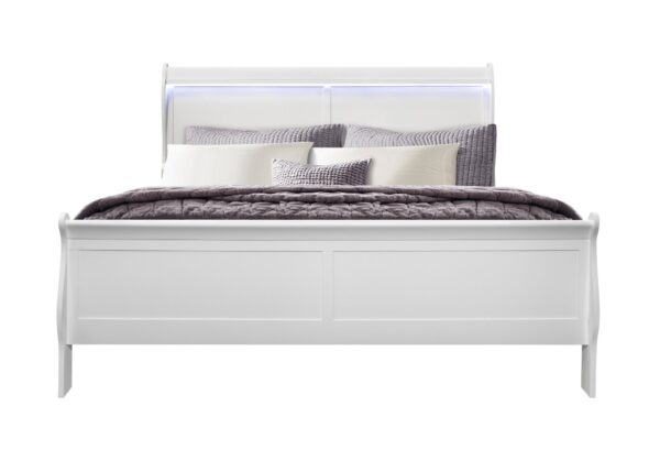 Charlston - King Bed With LED - White