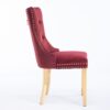 Nikki - Modern, High-End Tufted Solid Wood Contemporary Velvet Upholstered Dining Chair With Golden Stainless Steel Plating Legs, Nailhead Trim (Set of 2) - Burgundy - Image 6