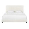Queen Size White Boucle Upholstered Platform Bed - White - Image 3