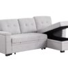 Lucca II - Woven Fabric Reversible Sleeper Sectional Sofa With Storage Chaise and Pocket Coil Seating - Light Gray - Image 2
